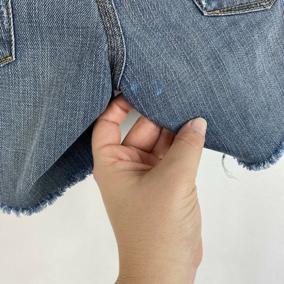 Madewell Womens Size 25 Blue Medium Wash Distressed Frayed Low Rise Jean Shorts - Picture 5 of 7